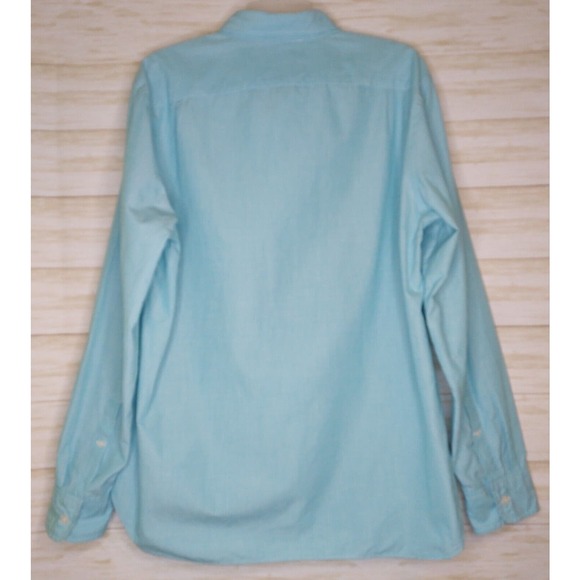 J.Crew Mens Size L Blue Long Sleeve Button Up Size Large 100% Cotton - Picture 2 of 8